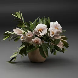 White Peonies Floral