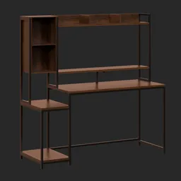 Gaming Desk with Shelves