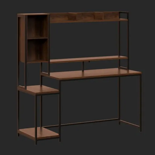Gaming Desk with Shelves