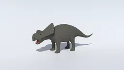 Low poly Achelousaurus model optimized for Blender 3D, ideal for CG visualization, with separate eye and tongue meshes.