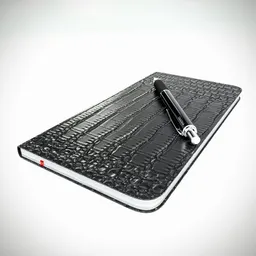 Notebook black leather and Pen