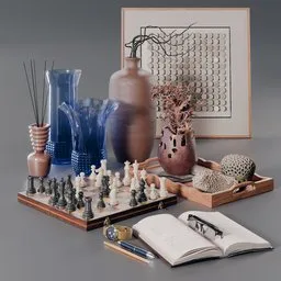 Decoration Set With The Chess