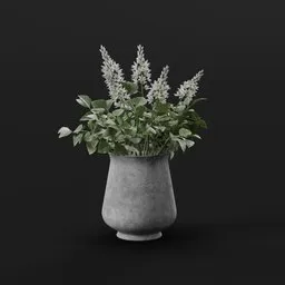 White Spike Flower Pot