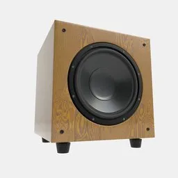 Hi-Fi Subwoofer beige wood