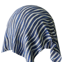 Blue and White Zebra Pattern Fabric