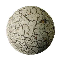 High-resolution PBR dried crack clay material for Blender 3D artists using photogrammetry.