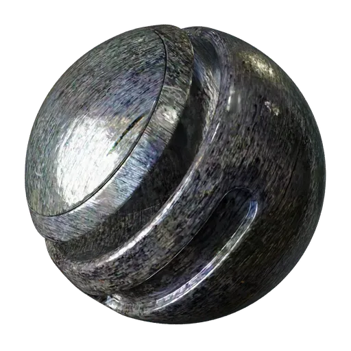 High-resolution PBR scratched metal texture for 3D rendering in Blender and other platforms, featuring realistic aging effects and surface imperfections.