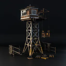 Industrial Watchtower with Cable Lift