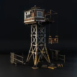 Industrial Watchtower with Cable Lift