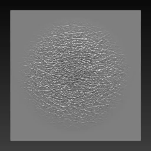 Detailed reptile skin texture effect 3D sculpting brush for Blender, ideal for adding scales to dragon models.