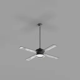 Industrial Style Ceiling Fan Animated