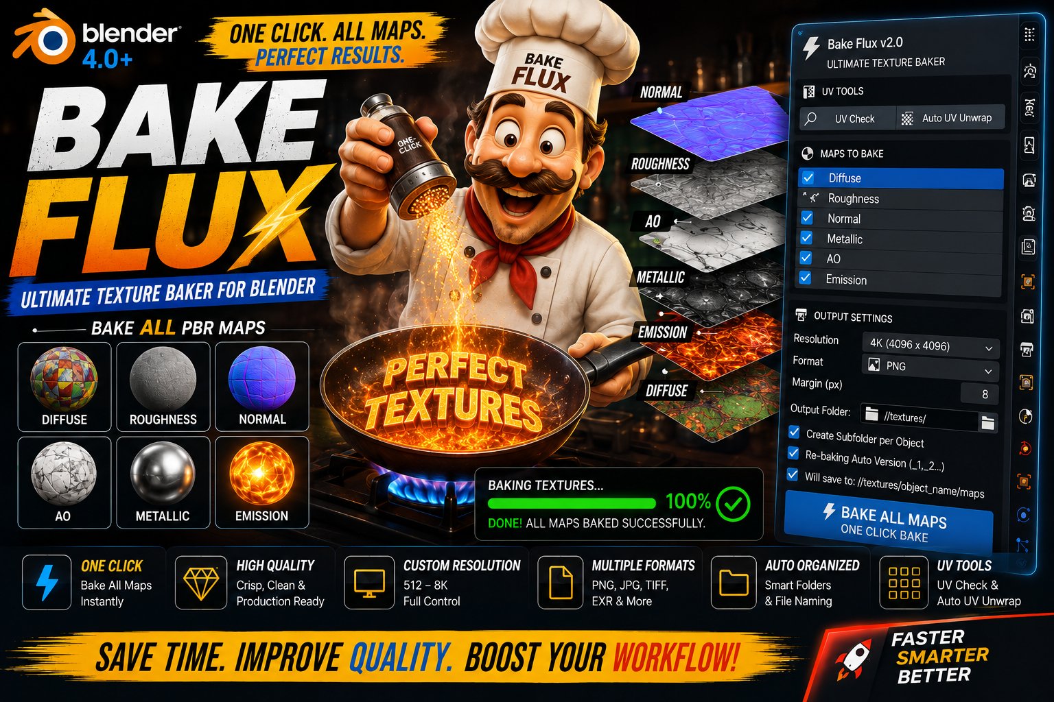 Bake Flux v4 - One Click Texture Baker | Tools add-ons | Blendkit