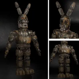 Rabbit robot springlock IK rigged