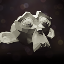 Low-poly 3D model showcasing volumetric bokeh effect, ideal for creative product visualization in Blender.