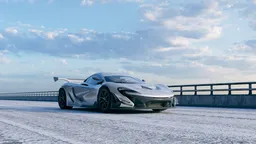Hypercar on Icy Highway