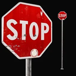 Stop road sign