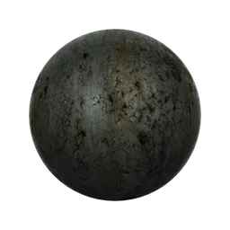 High-resolution PBR texture of corroded metal surface for 3D rendering in Blender and similar software.