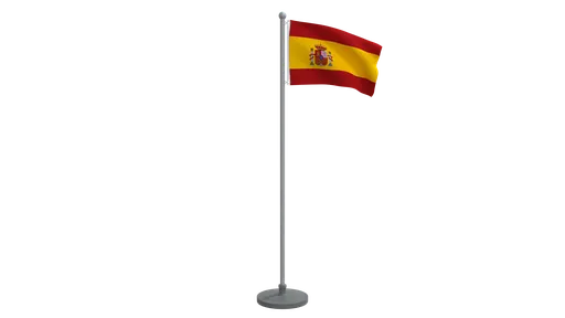 Low poly 3D animated Spanish flag model, optimized for Blender CG visualizations and ready-to-render with quad meshes.
