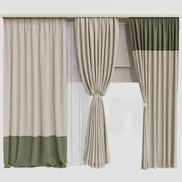 GD Silk and Cotton Curtain Set