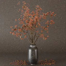 Autumn dried flower dirt pot