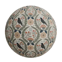 Folk art style wallpaper