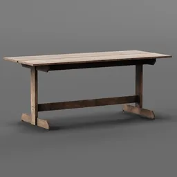 Old dining table light brown