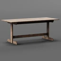 Old dining table light brown