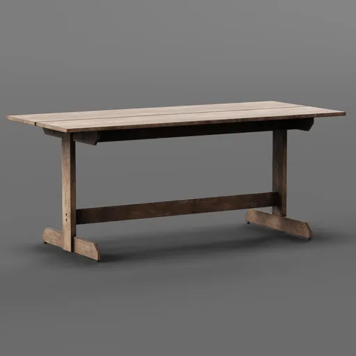 Old dining table light brown