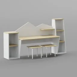 Kids Table with Two Stools