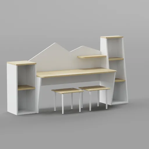 Kids Table with Two Stools