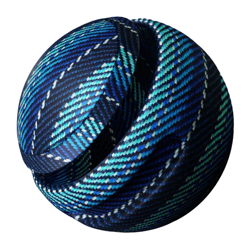 Seamless PBR fabric texture for Blender with adjustable scale, color, brightness, roughness, and metallic effects plus surface wear.