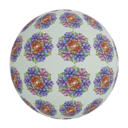 Circular floral wallpaper