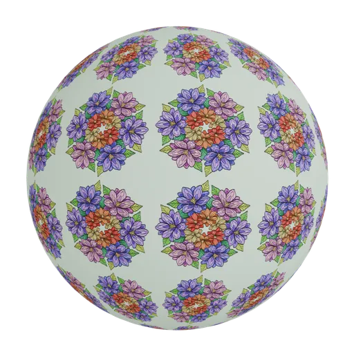 Circular floral wallpaper