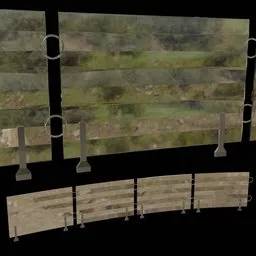 Detailed 3D model of a modern glass handrail, suitable for architectural scenes, rendered in Blender.