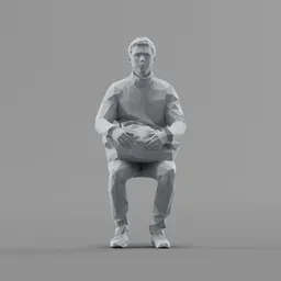 Lowpoly Male Sitting