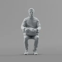 Lowpoly Male Sitting