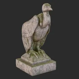 Vulture stone mass statue