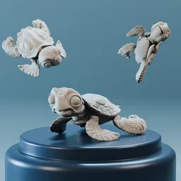 Cute sea turtle for 3d print
