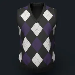 Black Argyle Knit Vest