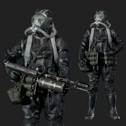 Hazmat Soldier Rigged Black Suit