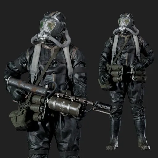 Hazmat Soldier Rigged Black Suit