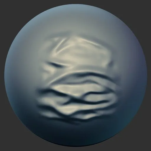 3D sculpting brush for Blender creating realistic clothing wrinkles and fabric textures in digital models.