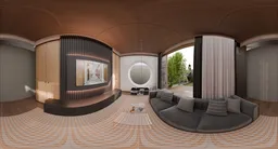 Modern Wood Ceiling Living Room Interior