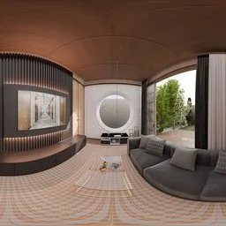 Modern Wood Ceiling Living Room Interior