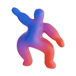 Inflatable man with gradient coloring