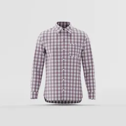 Mauve and White Gingham Shirt