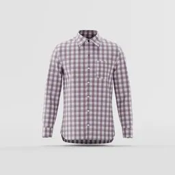 Mauve and White Gingham Shirt