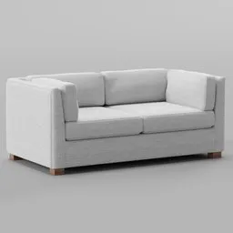 Detailed 3D model of a modern silver grey armchair with cushions, optimized for Blender rendering.