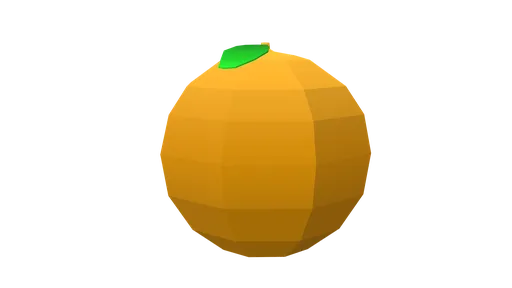 3D render of a stylized orange, optimized for Blender, ideal for low-poly visualizations and CG artwork.