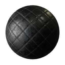 High-quality PBR black leather texture with diamond pattern for 3D modeling in Blender and other software.